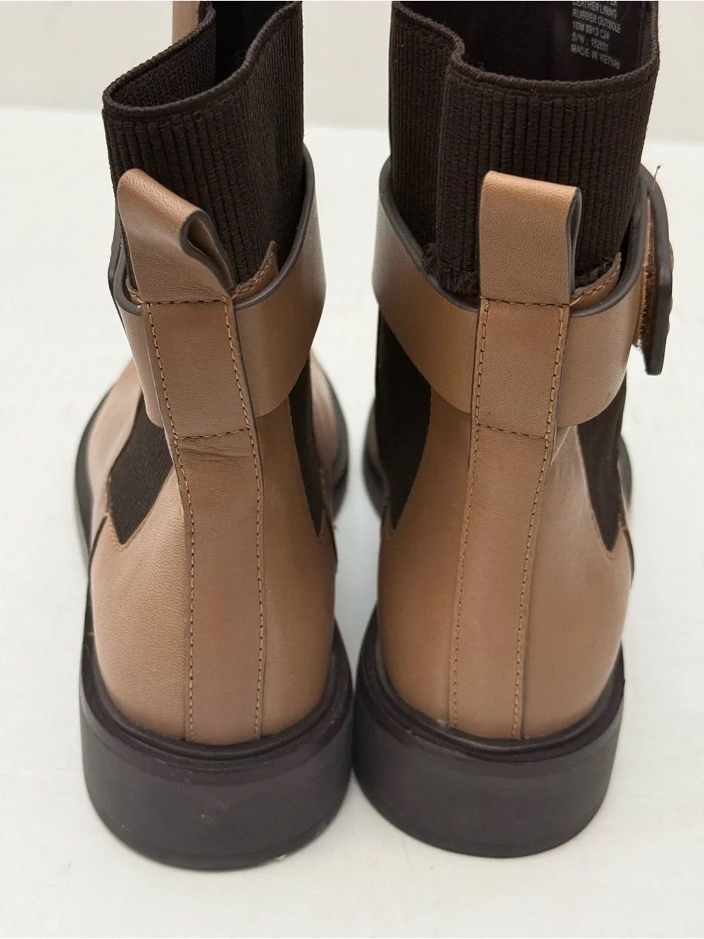 Tory Burch Cognac Leather Ankle Booties with Strap Size 10